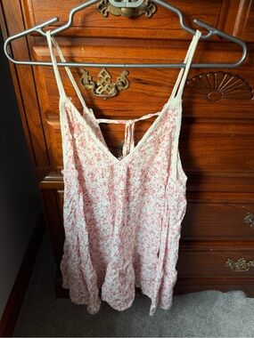 Ocean Drive Pink and White Floral Tie-Back Tank